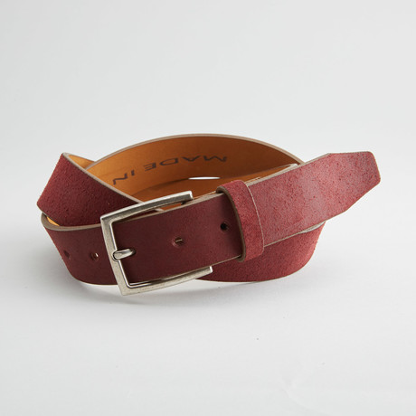 Bart Leather Belt // Red (30" Waist)