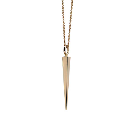 Square Spike Pendant // Gold (Small)