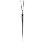 Spike Pendant // Silver With Blue Sapphire (Large)