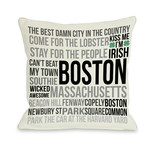 Boston Words Subway Style // Pillow