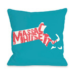 Massachusetts State Type // Pillow (16"L x 16"W)