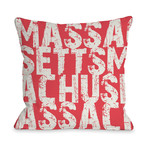 Massachusetts State Type // Pillow (16"L x 16"W)