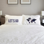 Let's Go // Pillow Case // Set of 2