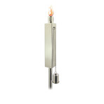 Anywhere Garden Torch // Outdoor Rectangle // Polished Silver // Set of 2