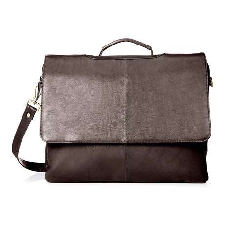 Leather Business Messenger Briefcase // Chocolate