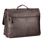 Leather Business Messenger Briefcase // Chocolate