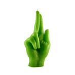 Gun Fingers Candle (Green)