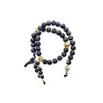 Mandala Bracelet // Silver + Black + Gold (17")