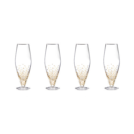 Gold Luster Prosecco Glass // Set of 4