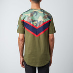 Camo Colorblock Tee // Camo + Olive (2XL)