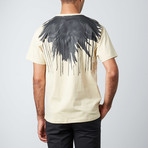 Feathers Logo Tee // Beige + Black (M)