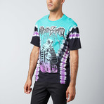 Pharaoh Tee // Teal + Black + Purple (XL)