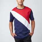 Colorblock Tee // Navy + Red + White (M)