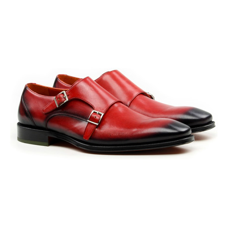 Angel Double Monk Strap Oxford // Red (US: 8)
