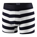 Wide Striped Boxer Brief // Black + White (L)