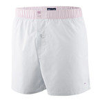 Woven Button Fly Boxer // White (L)