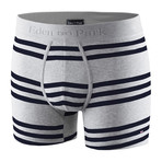 Multi Striped Boxer Brief // Grey + Black (S)