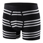 Multi Striped Boxer Brief // Black + Gray (M)