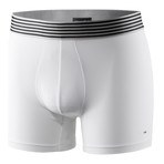 Striped Band Boxer Brief // White (L)