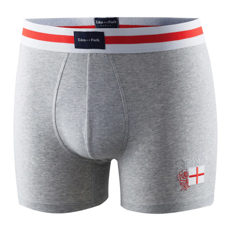 England Patch Striped Boxer Brief // Gray (S)