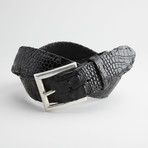 Matte Hornback American Alligator Leather Belt // Black (34)