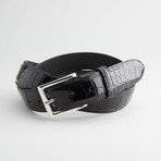 Glossy American Alligator Leather Belt // Black (32)