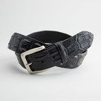 Matte Hornback Saltwater Crocodile Leather Belt // Black (40)