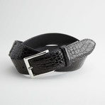 Caiman Crocodile Flank Leather Belt // Black (40)