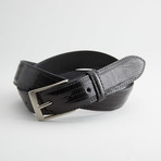 Glossy Lizard Leather Belt // Black (40)