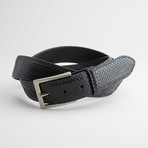 Matte Anaconda Leather Belt // Black (44)