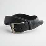Bison Leather Belt // Black (44)