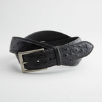 Ostrich Full Quill Leather Belt // Black (36)