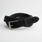 Italian Suede Cow Leather Belt // Black (38)