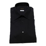 Mini Textured Stripe Slim Fit Dress Shirt // Black (US: 17)