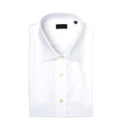 Solid Textured Weave Dress Shirt // White (US: 17)