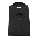 Stitched Mini Pin Stripe Dress Shirt // Black (US: 17)