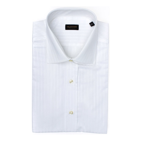 Satin Multi Stripe Dress Shirt // White (US: 15)