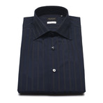 Double Stripe Slim Fit Dress Shirt // Black (US: 16)