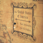 USA Map + Pins // Golden Aged (24"W x 16"H x 1.25"D)