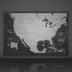 USA Map + Pins // Modern Slate (24"W x 16"H x 1.25"D)