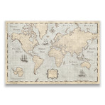 World Map + Pins // Rustic Vintage (24"W x 16"H x 1.25"D)