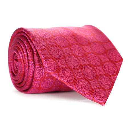 Tonal Paisley Tile Pattern Tie // Red