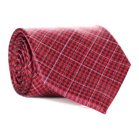 Houndstooth Grid Tie // Red