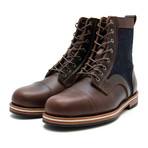 Reid Blocked Lace-Up Tall Boot // Brown (US: 9)