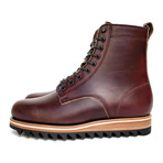 Kiffen Lug Sole Lace-Up Tall Boot // Burgundy (US: 7.5)