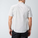 Malaga Short-Sleeve Button-Down Shirt // Bone White + Black (M)