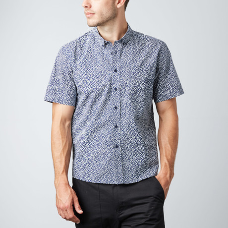 Key Largo Short-Sleeve Button-Down Shirt // Indigo (XS)