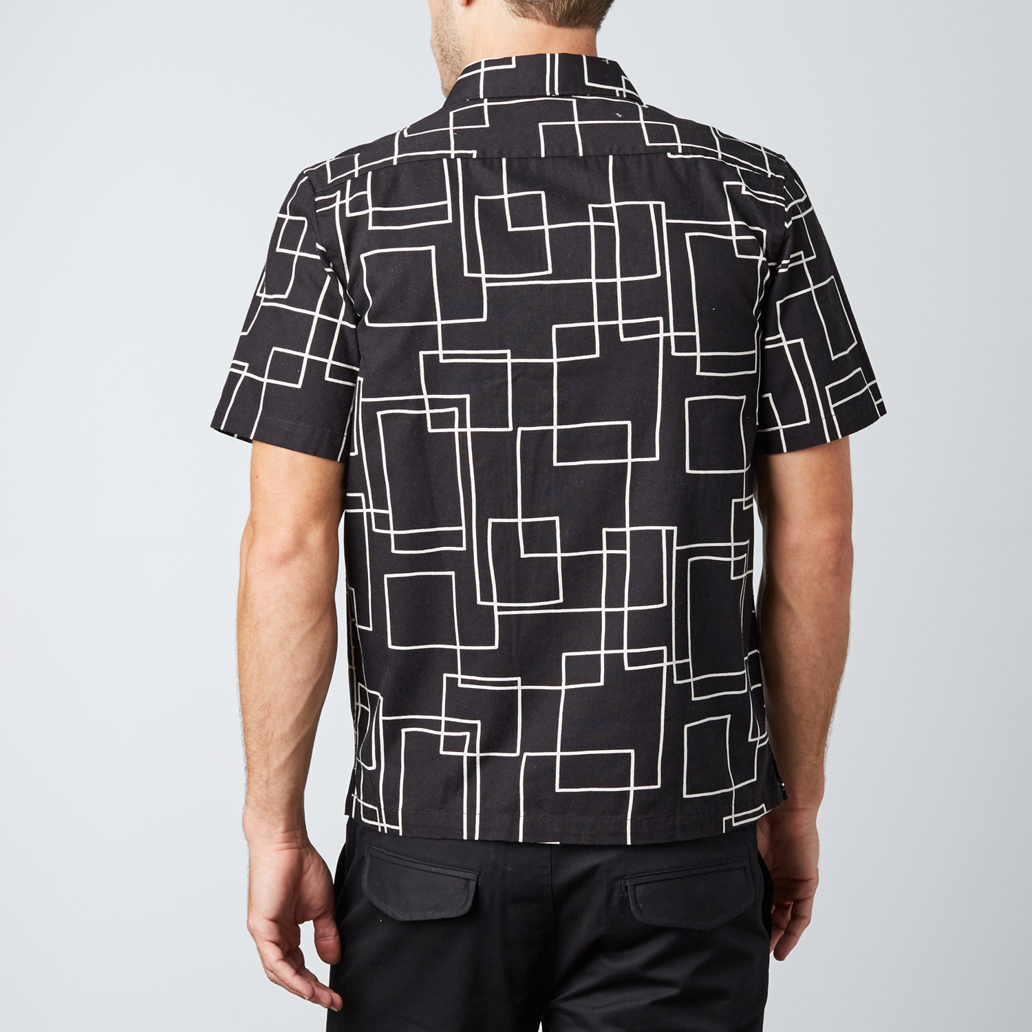 Lundo Labyrinth Short-Sleeve Button-Up Shirt // Black (XS) - Aloha ...