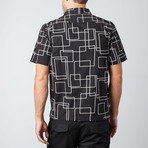 Lundo Labyrinth Short-Sleeve Button-Up Shirt // Black (XL)