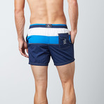 Colorblocked Drawstring Swim Trunk // Blue (S)